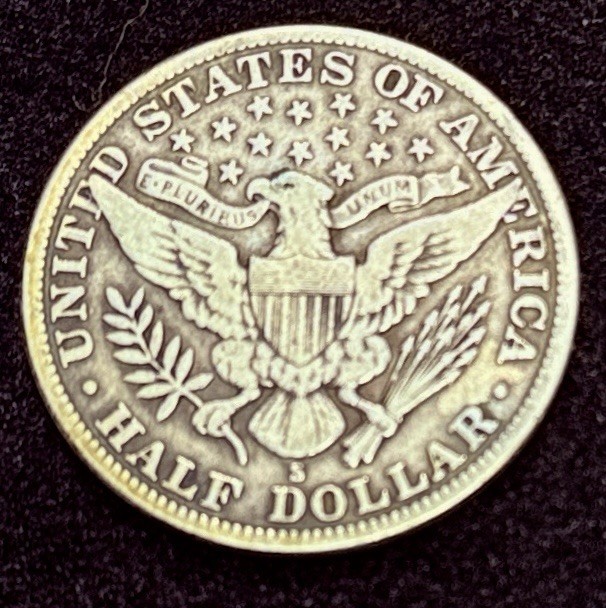 1914-S Barber Silver Half Dollar VF