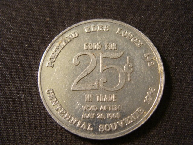B.P.O.E. token gf .25 it Portland OR