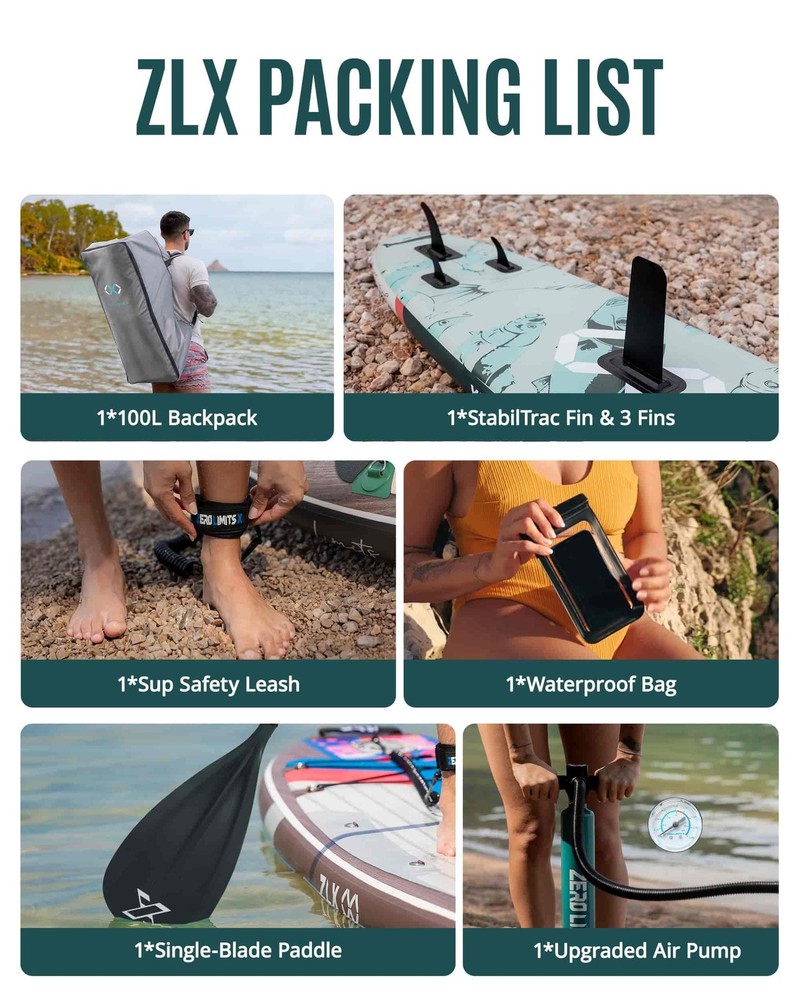 11'6" Extra Wide Inflatable Stand Up Paddle Board SUP | Stable Non-Slip Deck ...