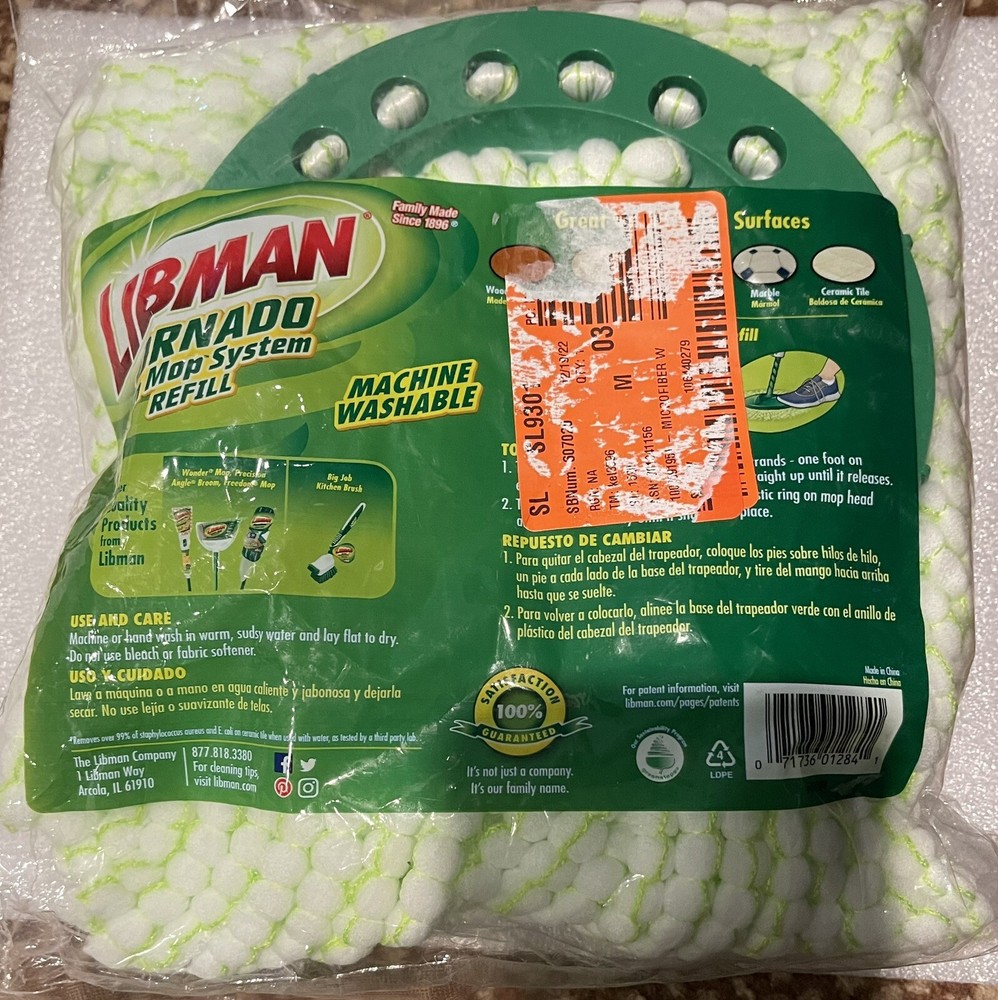 Libman Tornado Spin Microfiber Mop Refill 1 pk
