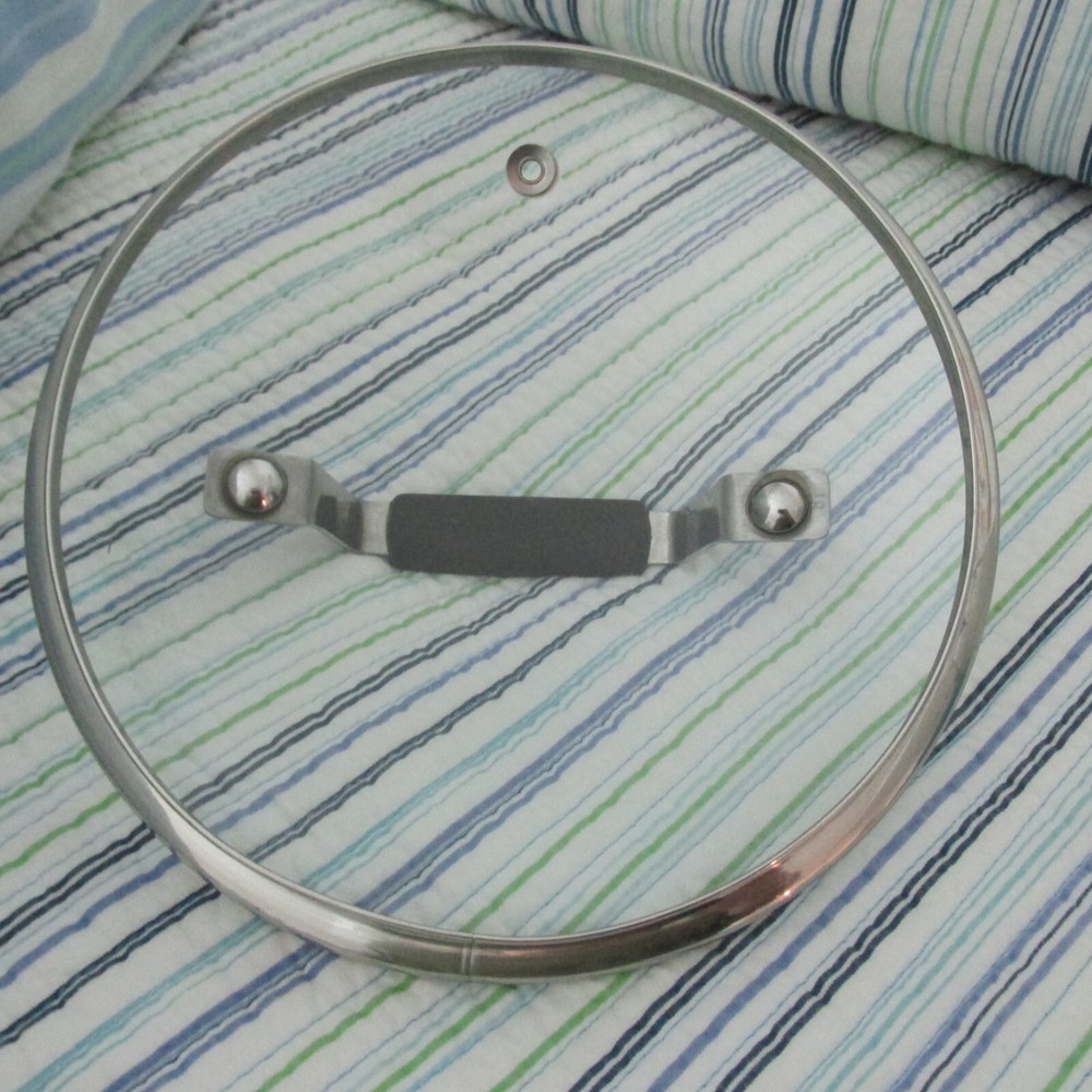 T-FAL Glass Replacement Lid 7" Inside Rim Black Handle Excellent Condition