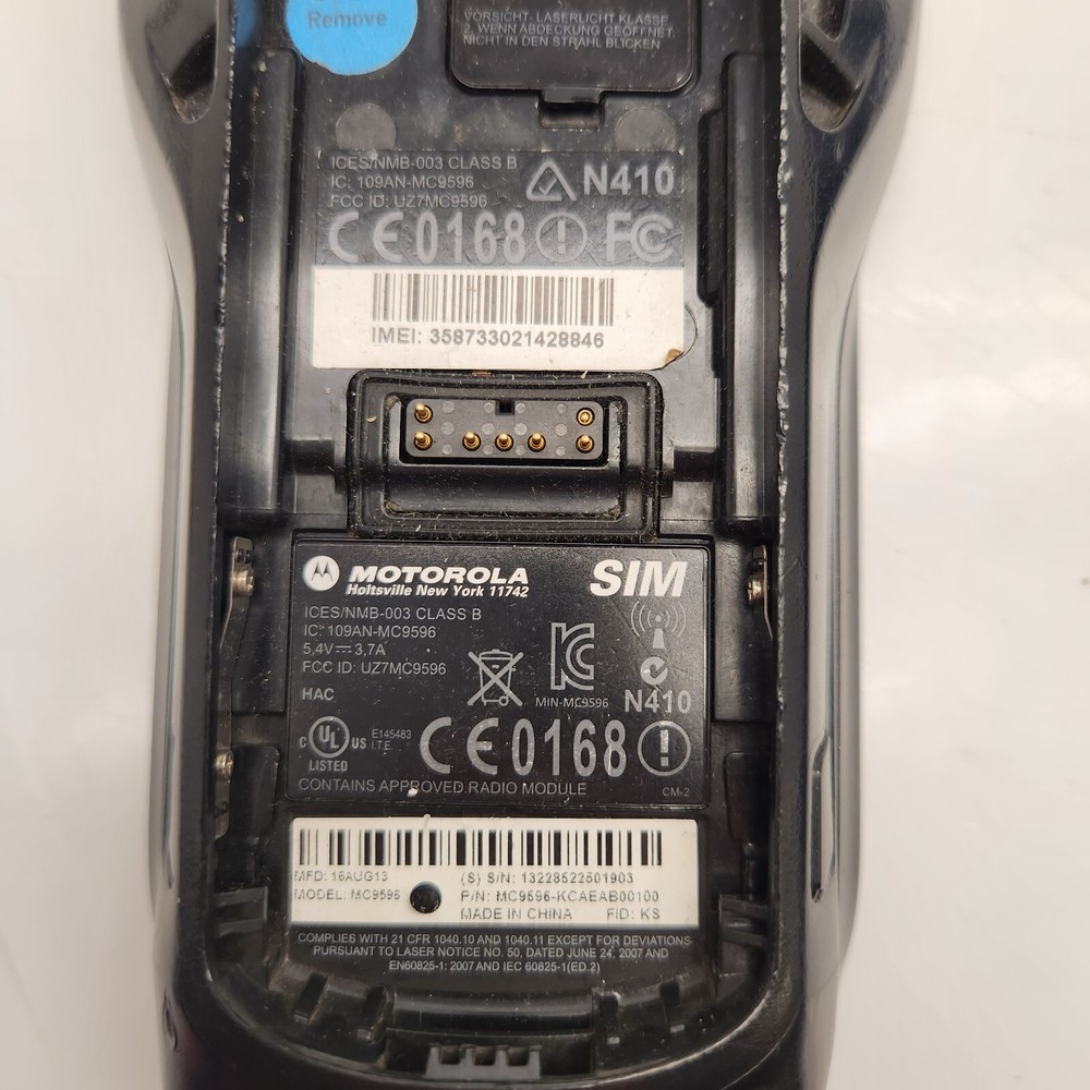 Zebra Motorola MC9596 Mobile Computer Barcode Scanner | Powers On, Untested