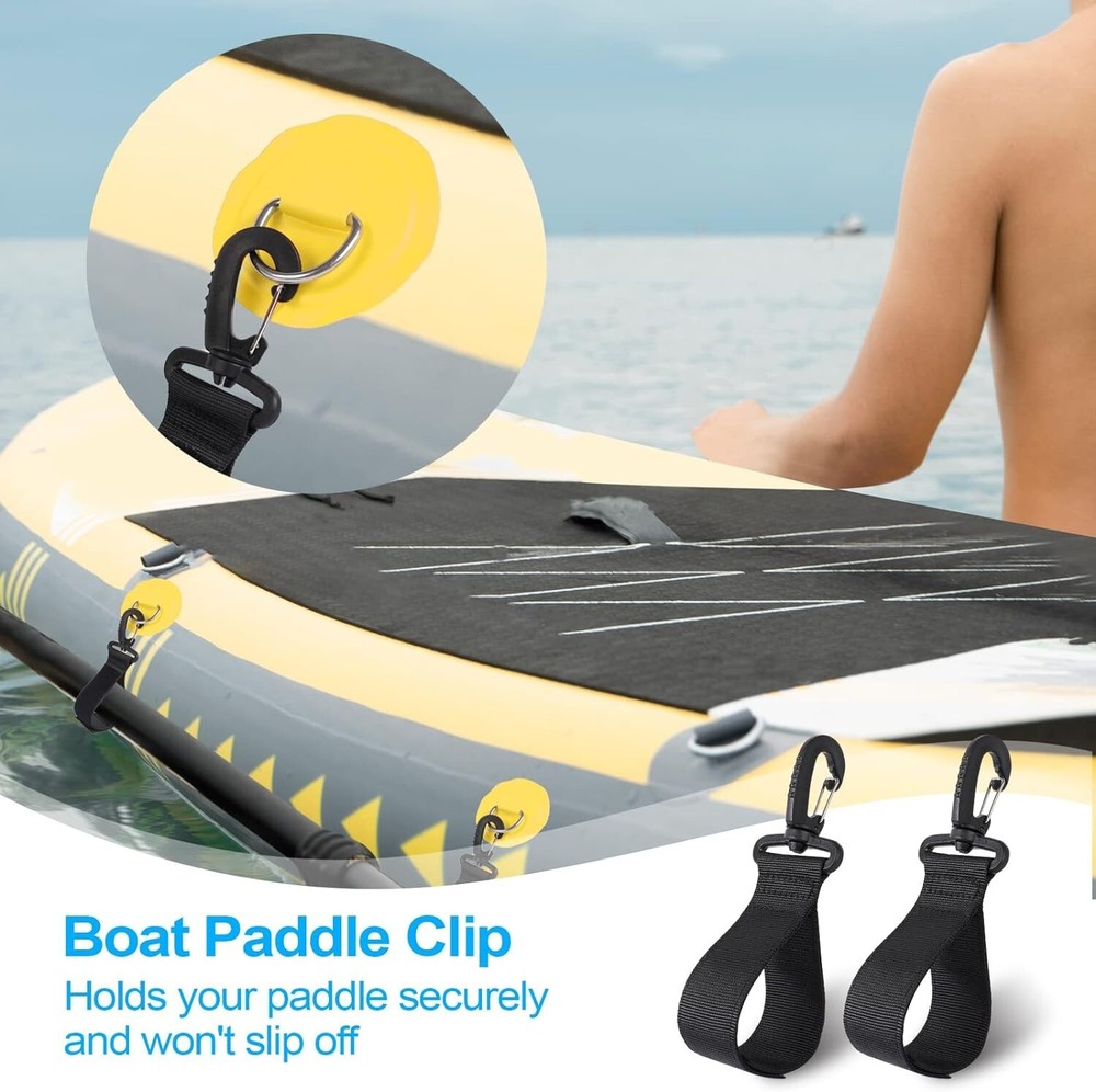 Soft Neoprene Adjustable Paddle Holders - 6 Clips for Ultimate Convenience