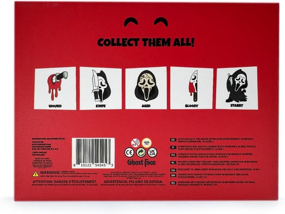 Scream Présentoir Pin's Set Ghost Face 9 cm (5), taille unique, Polychlorure de