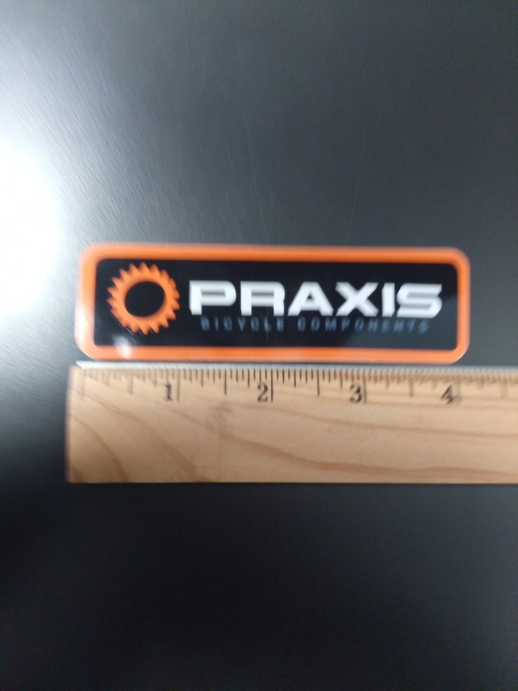 4.2" Praxis Bicycle Components Decal/Sticker Orange/Black/White