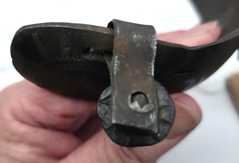 Antique Spanish Style Hand Made Iron Spur with Hand Tooled Pattern ~ Video