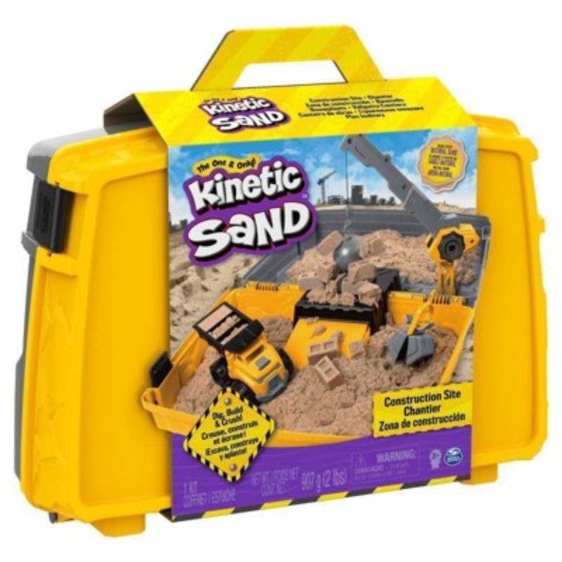 Construction Site Kit with Crane, Dump Truck, Foldable Sandbox