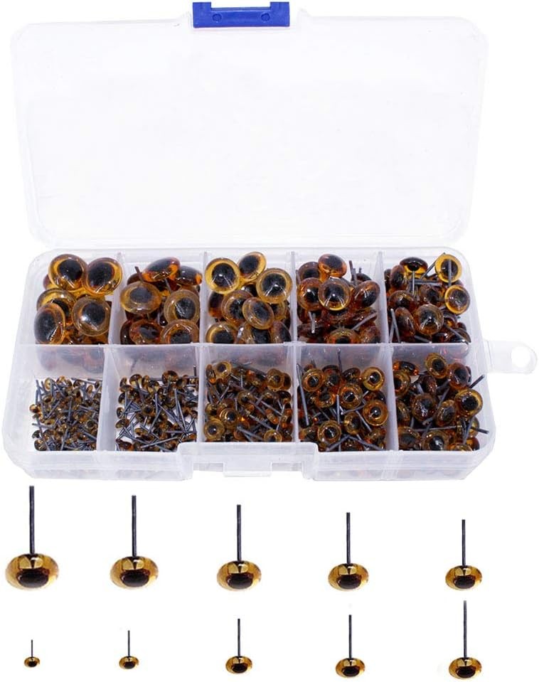 Assorted Amber Glass Eyes Kit for Crafting