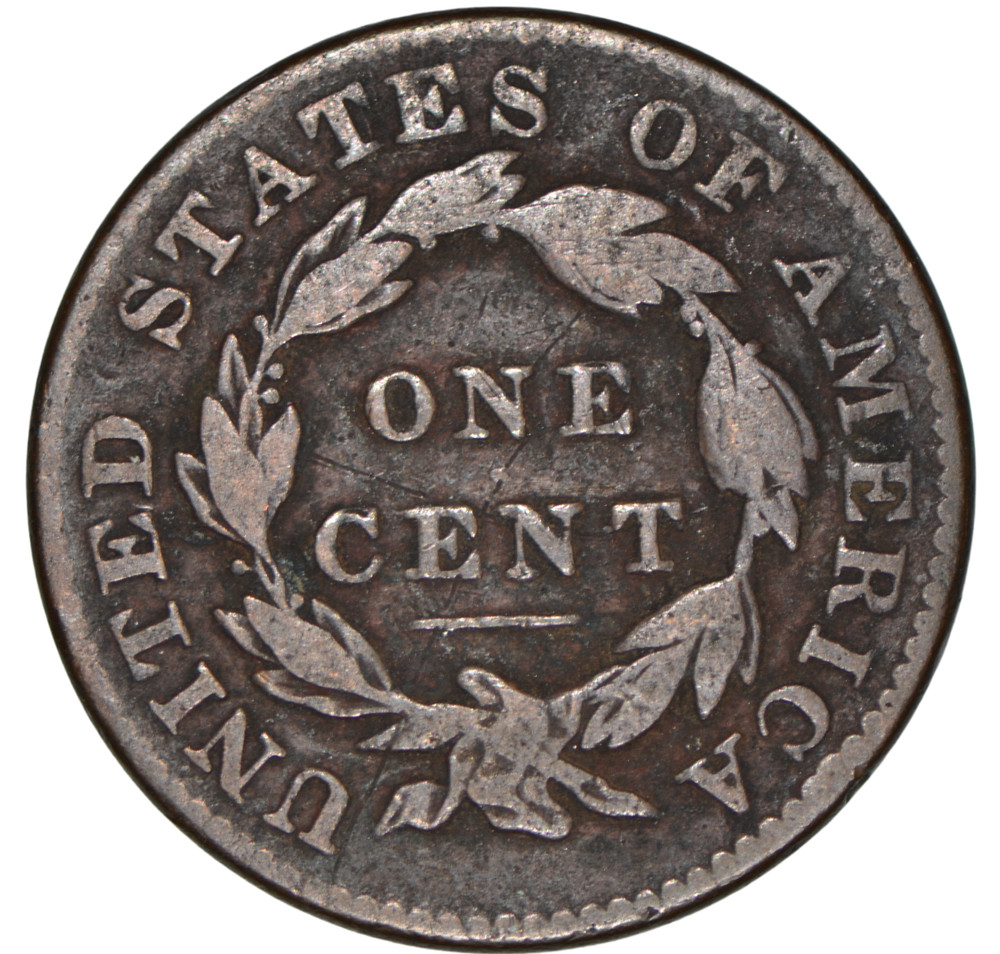 1833 Coronet Head Large Cent ~ VG Details