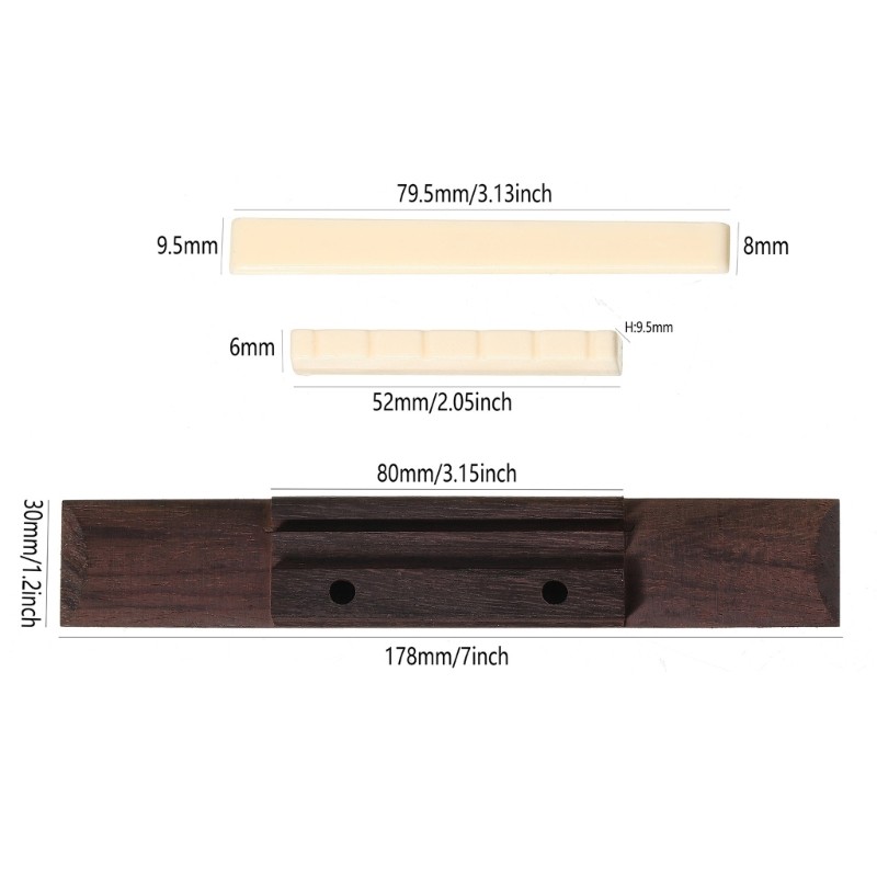 Professional Classical Guitar Bridge Saddles Nut And Strings Replacement Pack