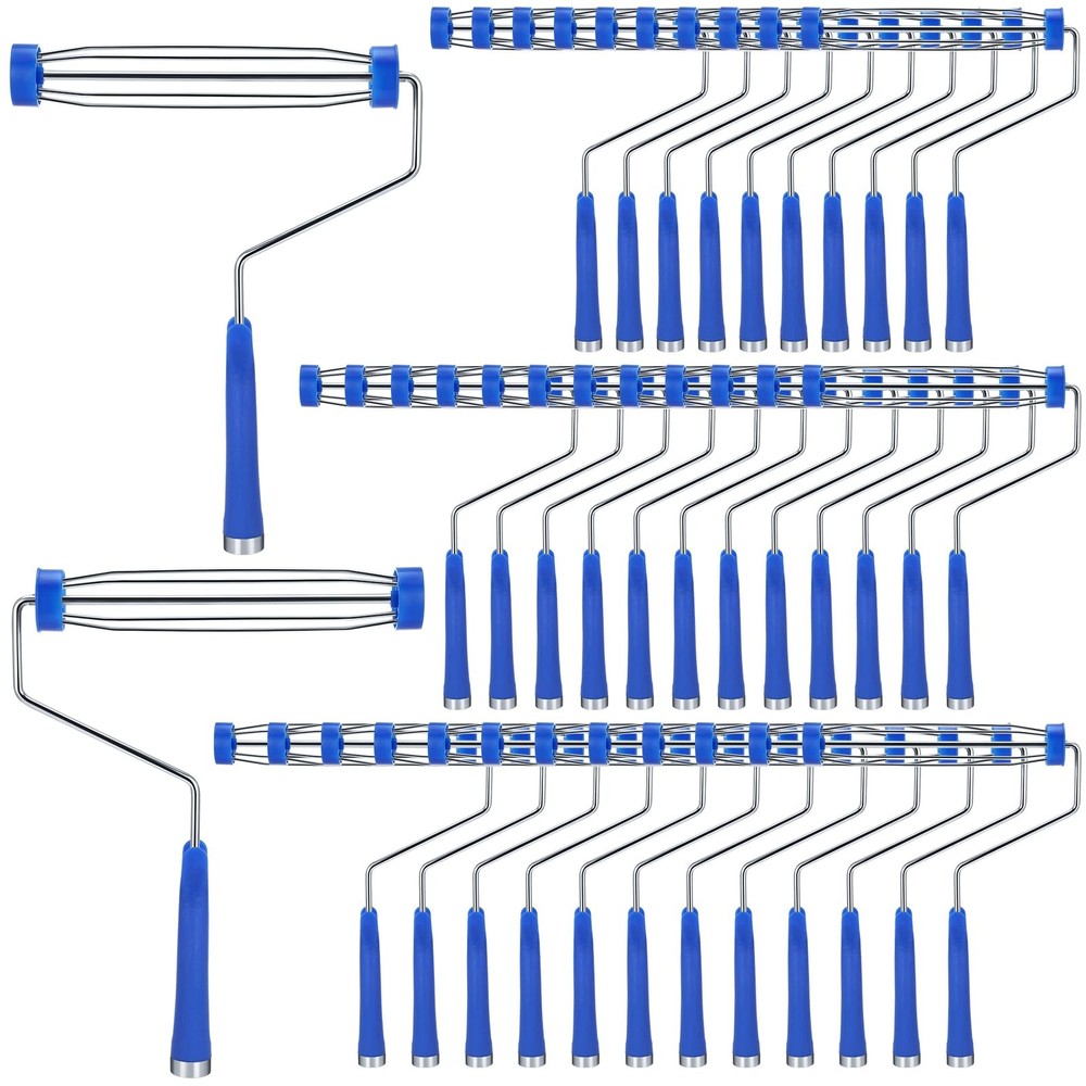 Leumoi 48 Pack 9 Inch Paint Roller Frame 5 Wire Galvanized Handle Bule