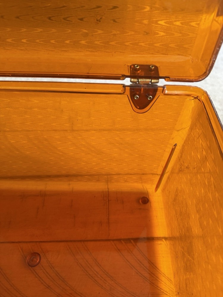 Orange Plastic Sewing Basket with Handle, Internal Organizer, and Compartments