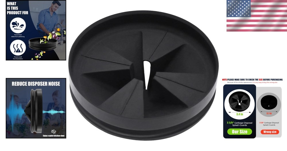 3 3/8" Black Garbage Disposal Splash Guard for InSinkErator Evolution Series