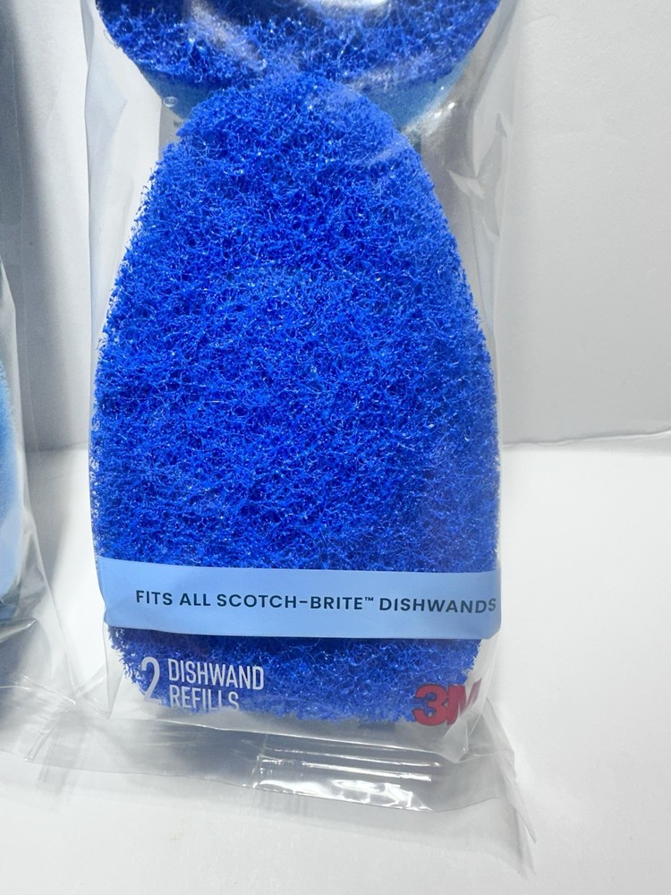 3 M Scotch-Brite Dishwand Refills Zero Scratch Blue – 2 Pack = 4 Total
