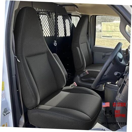 Custom 600D Heavy Duty Seat Covers for 2010-2025 Chevy Express Front black