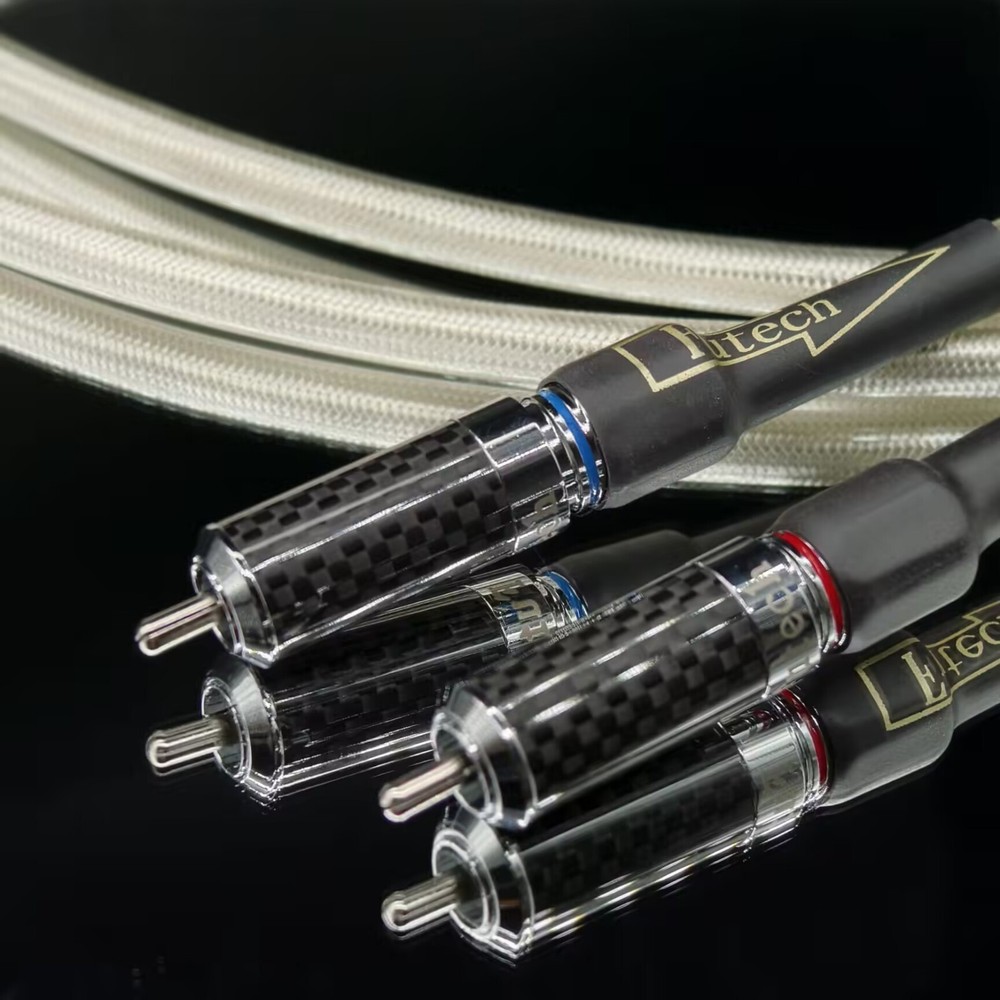 1pair occ Silver Plated RCA Audio Cable Rhodium Plug