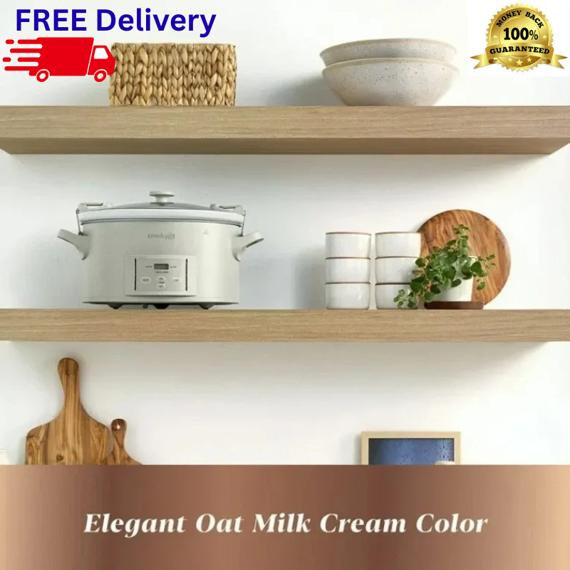 7-Quart Design Series Slow Cooker Programmable Cook & Carry Locking Lid Oat Milk