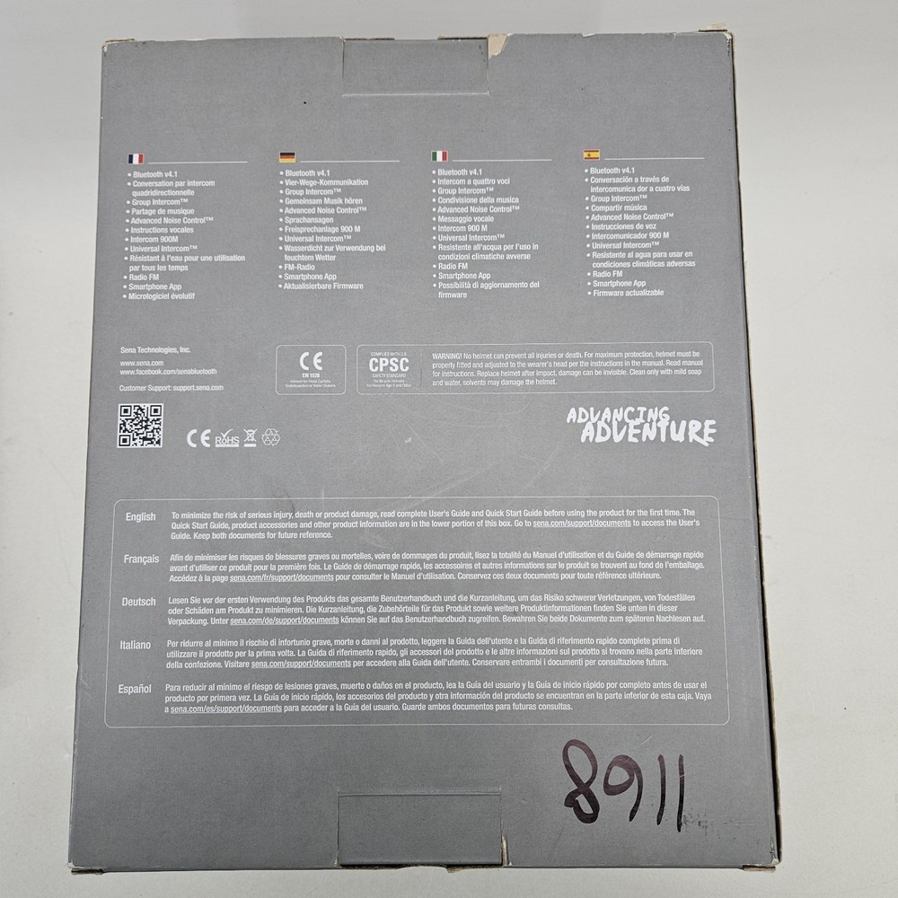 Sena R1 EVO Smart Communications Cycling Helmet - White Medium