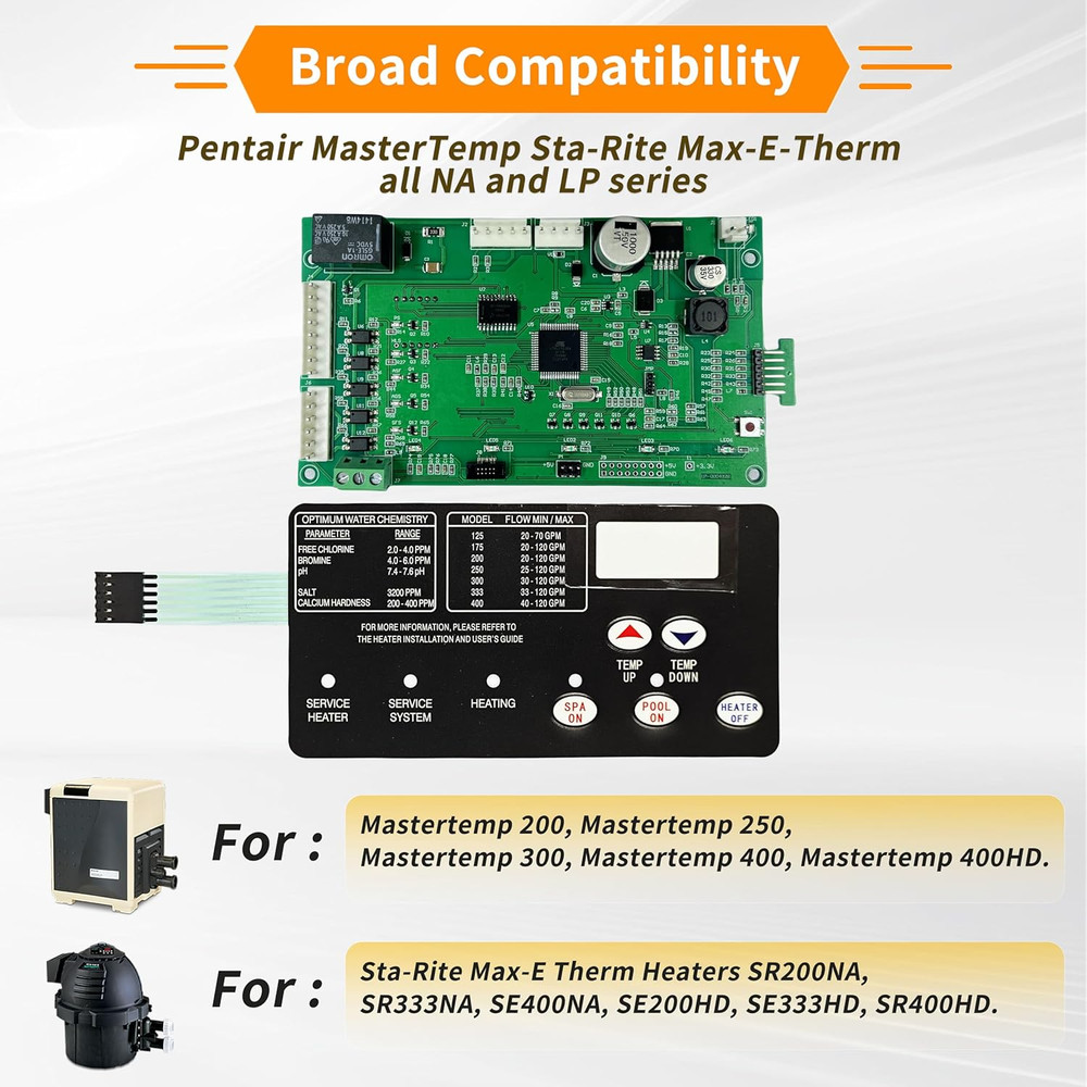 42002-0007S Control Board Kit Replacement for Pentair Mastertemp 200/250/300/400