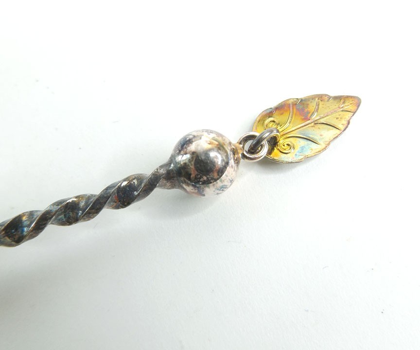 Norway 830S Silver Twist Handled Deep Bowl Spoon Original Case