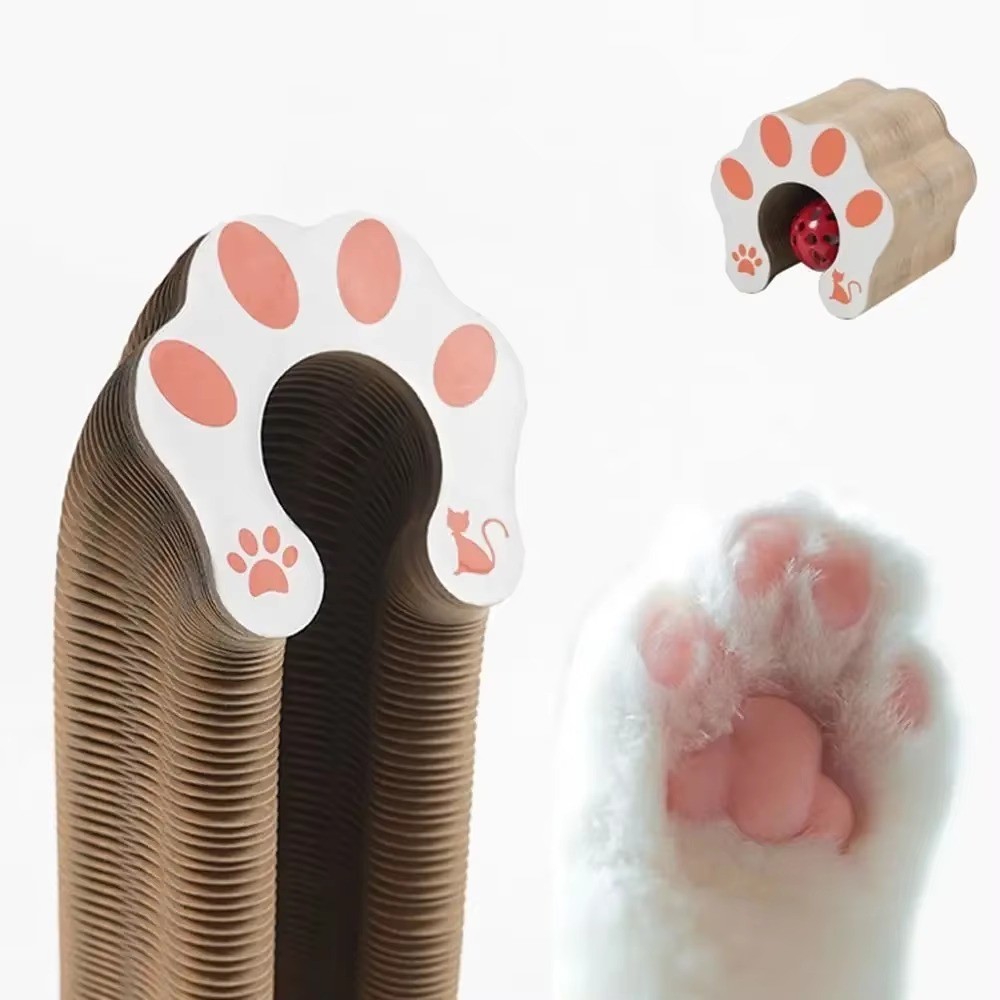 Kitty Kurlz Cat Toy Kitten Curl Magic Interactive Brown Scratching Board