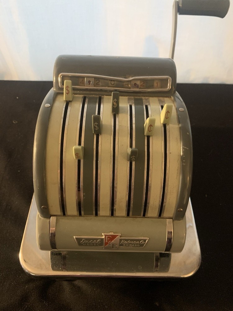 F & E "Excel" Model Check Protector by Hedman Co Chicago - Vintage Check Printer