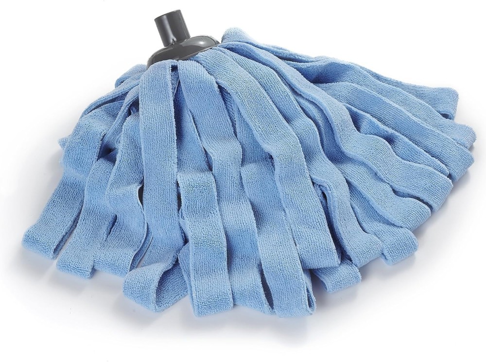 Reusable Blue Microfiber Mop Head Refill – Machine Washable Convenience
