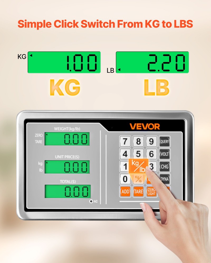 VEVOR Computing Digital Platform Scale 0.04 lbs Accuracy Electronic Floor Scale