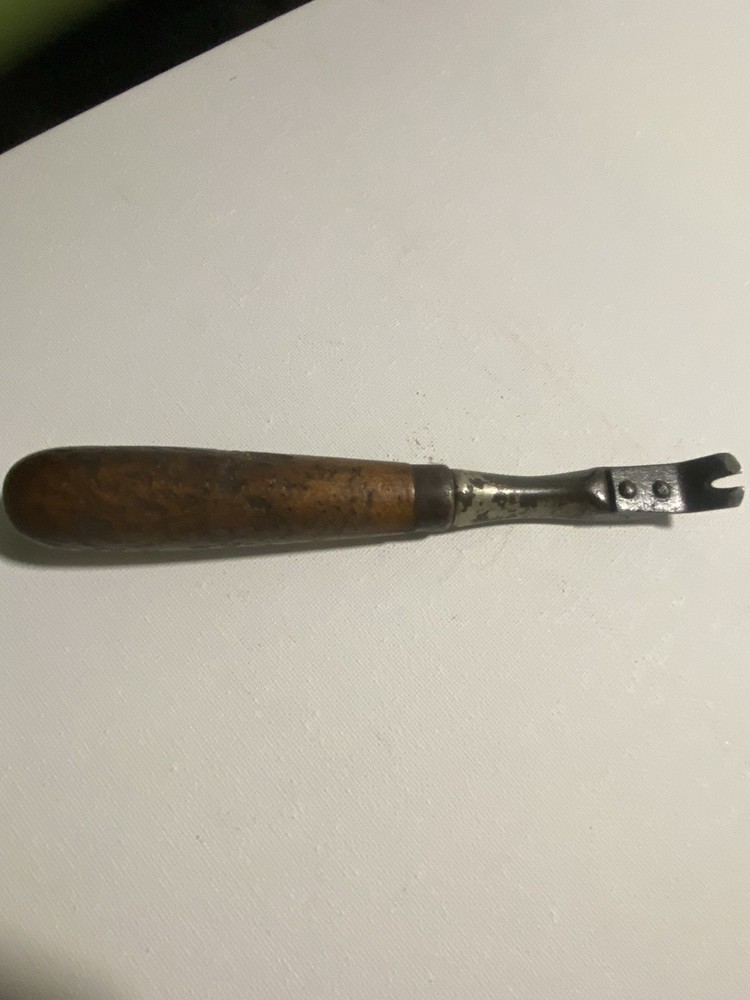 Vintage Nail Puller with Wood Handle Unbranded