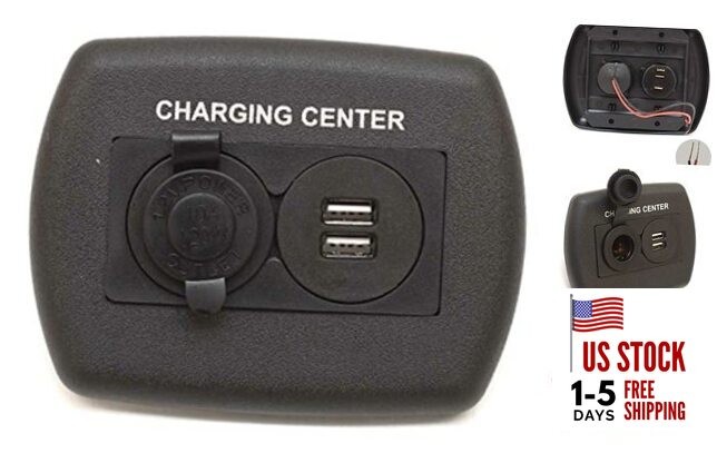 15095 12V/USB Charging Center - Black