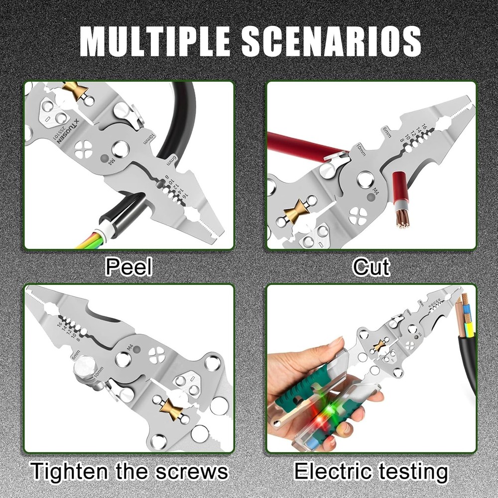 DIY Portable Multi-Functional Fold Wire Stripper Scissor With Electrical Test US