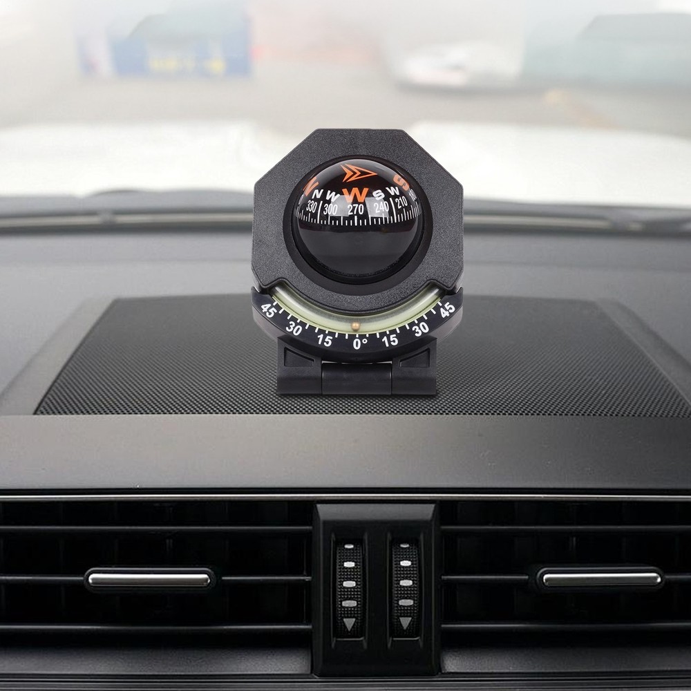 Car Dashboard Compass 180° Adjustable High Precision Foldable Spherical Compass