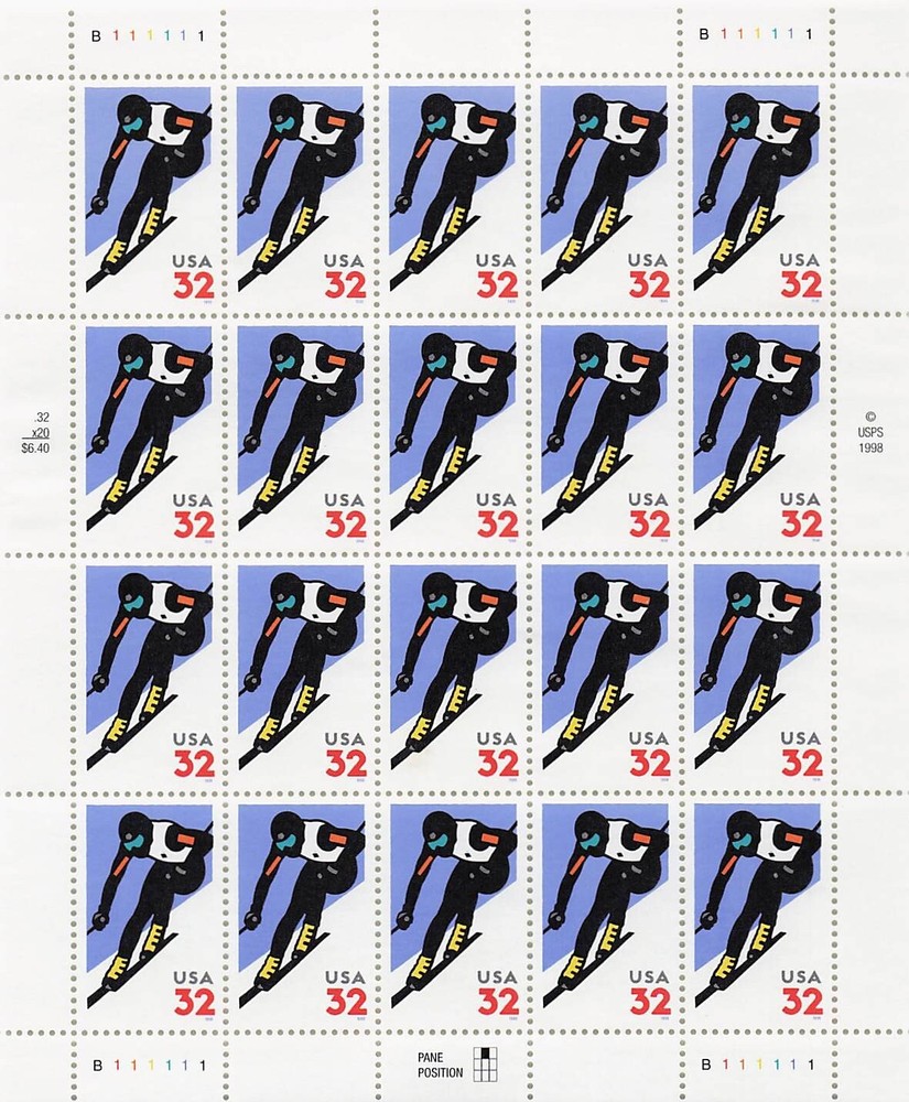 US 3180 Alpine Skiing Mint Sheet