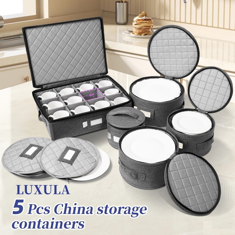 A Set of 5 New Luxula China Hard Shell Storage Container Organizer