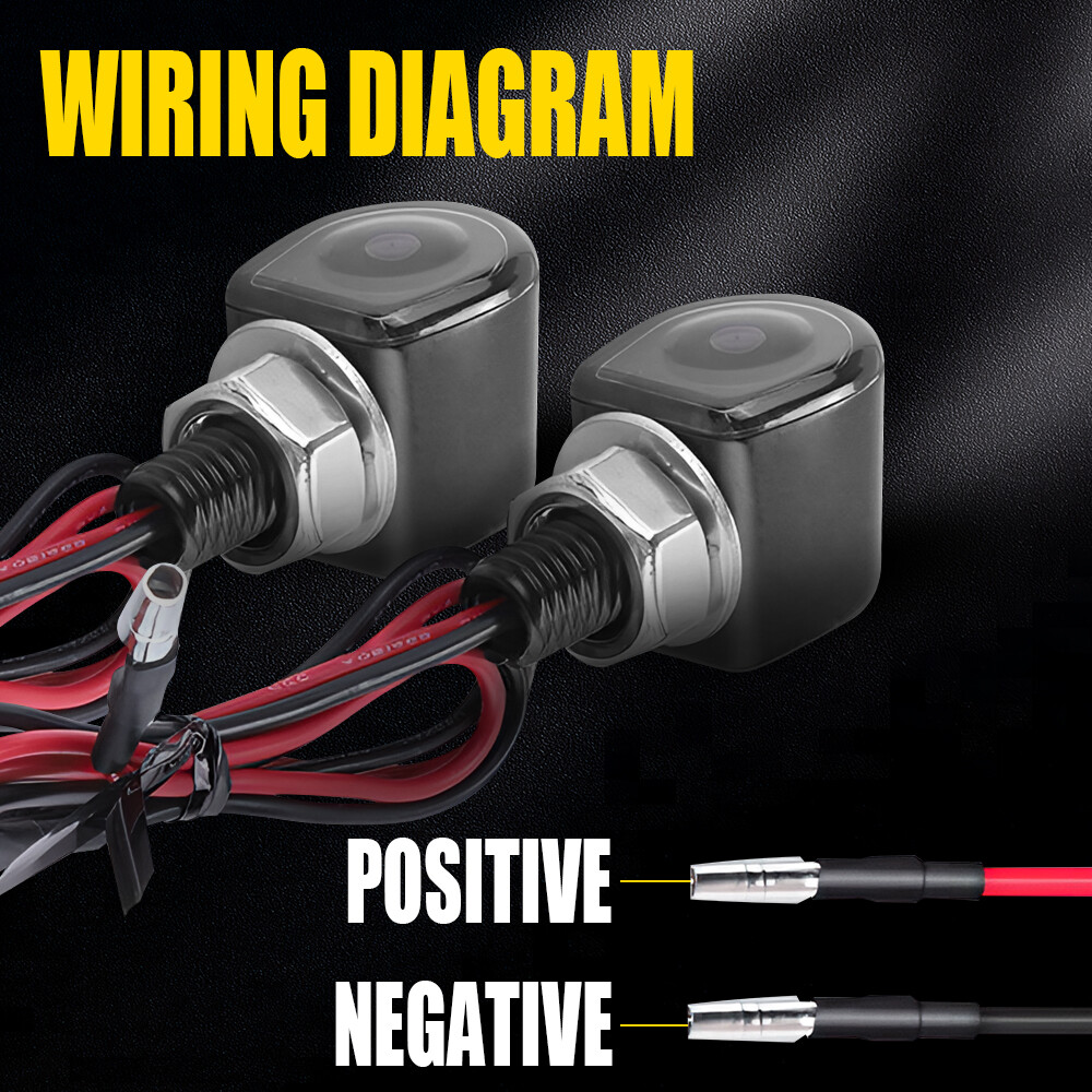 2X LED Motorcycle Turn Signals Indicator Amber Blinker Light Universal Mini EAH