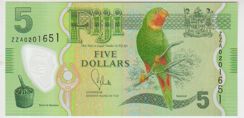 Fiji 5 Dollars 2012 UNC Replacement