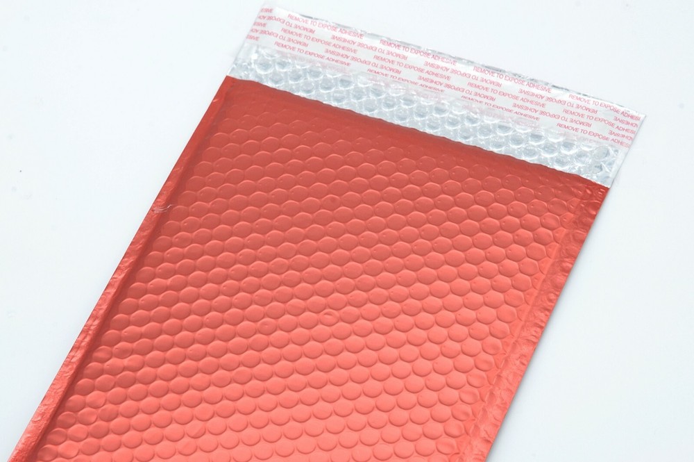 200 #2 Matte Metallic Red Poly Bubble Mailers 8.5x12 (Inner 8.5x11)