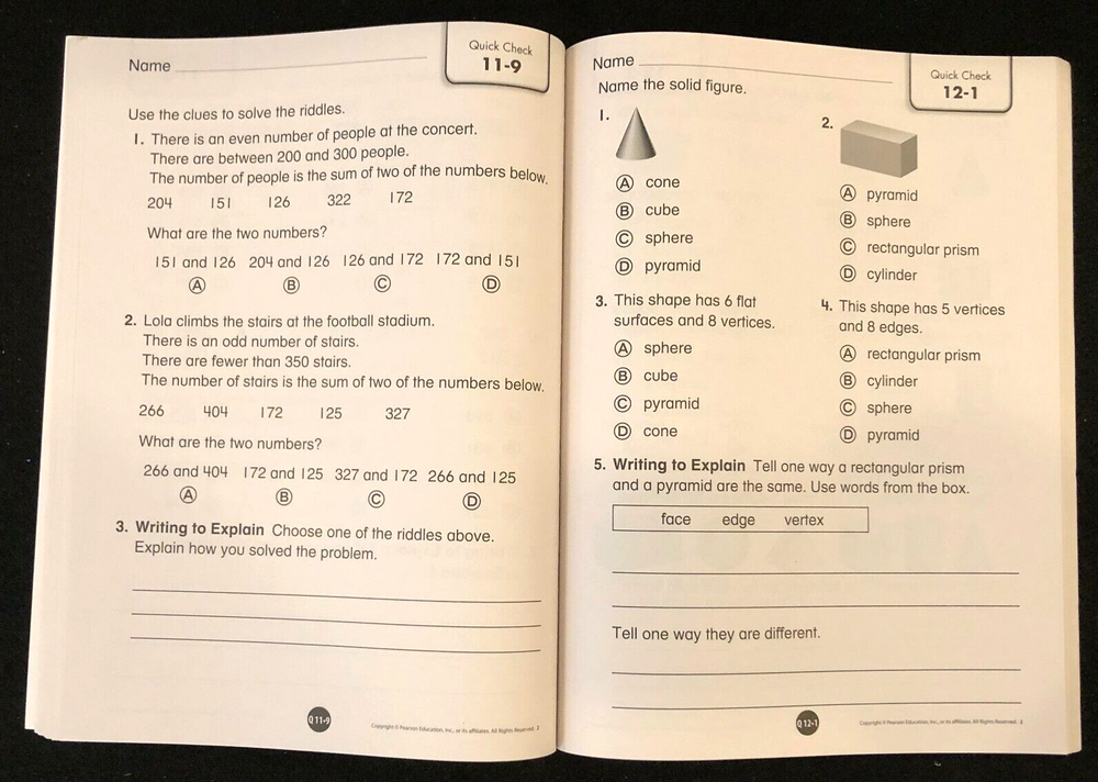 2nd Grade - Pearson enVision ASSESSMENT SOURCEBOOK - Common Core (2012)