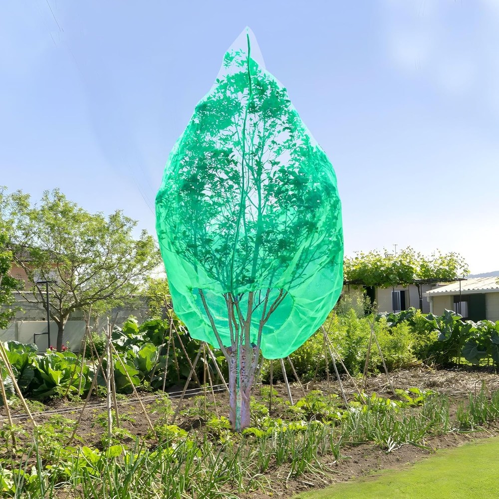 2 Packs Large Fruit Tree Covers with Zipper and Drawstring 7.8 x 7.8 ft Fruit...
