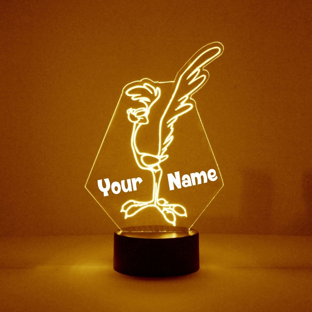 Road Runner, Personalized FREE, LED Night Light Lamp + Remote, Light Up