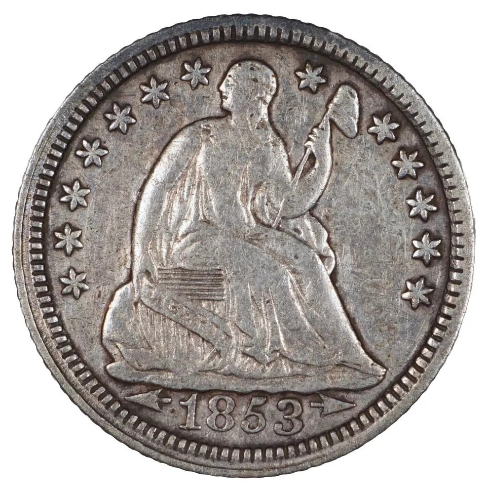 1853 5c Seated Liberty Silver Half Dime Arrows