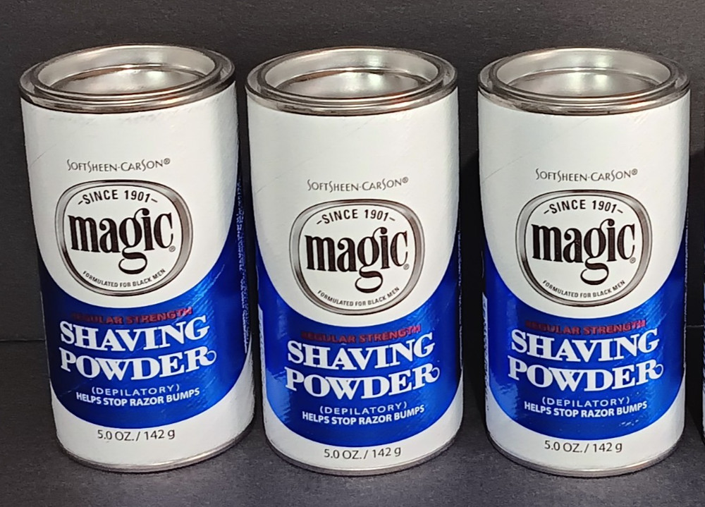 3 Pack SoftSheen-Carson Magic Shave Regular Strength Shaving Powder 5 oz