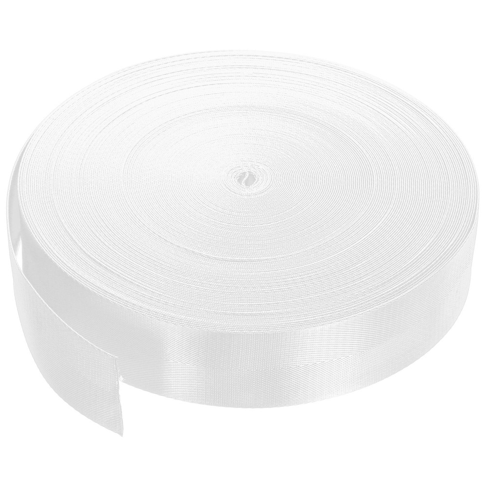 Flat Nylon Webbing Strap 2 Inch 50 Yards White for Backpack
