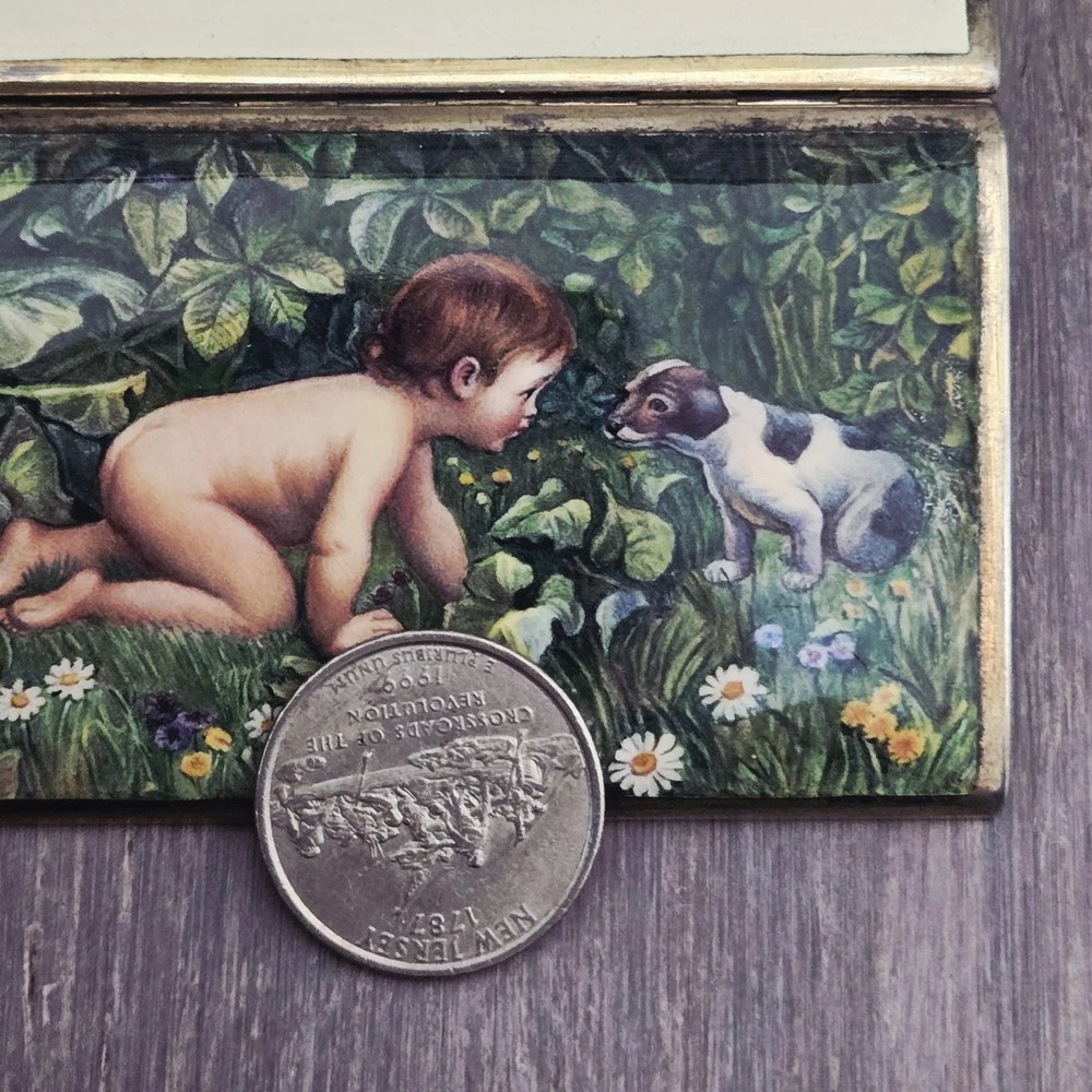 Antique Figural Silver Enamel Continental Cigarette Box Case
