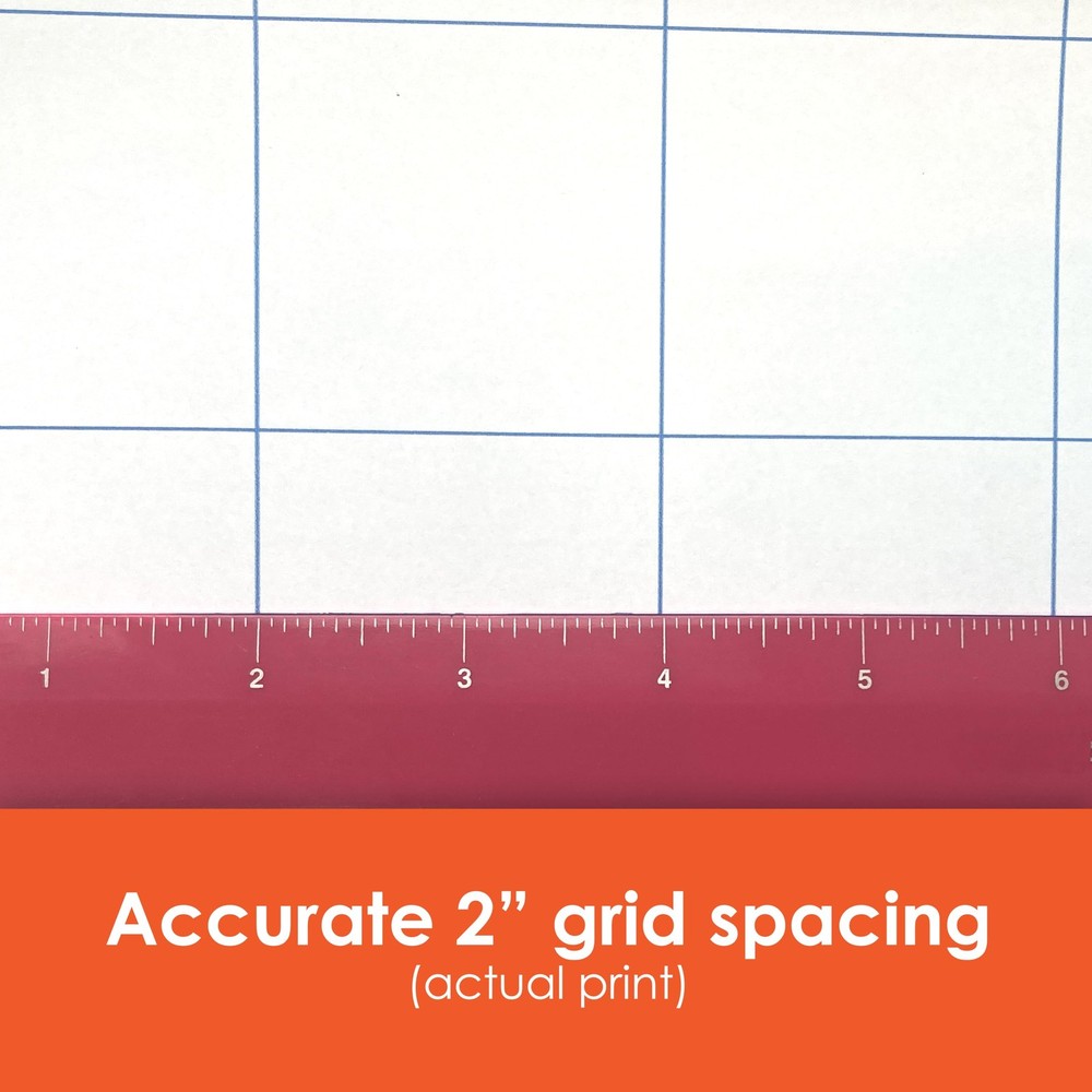 Geyer 36"x120" Large Blue Grid 2" Graph Paper Roll for Plotting/Drawing