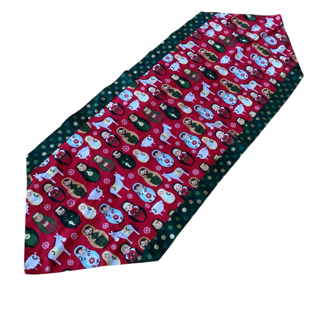 Matryoshka Doll Nativity Handmade Table Runner 40”