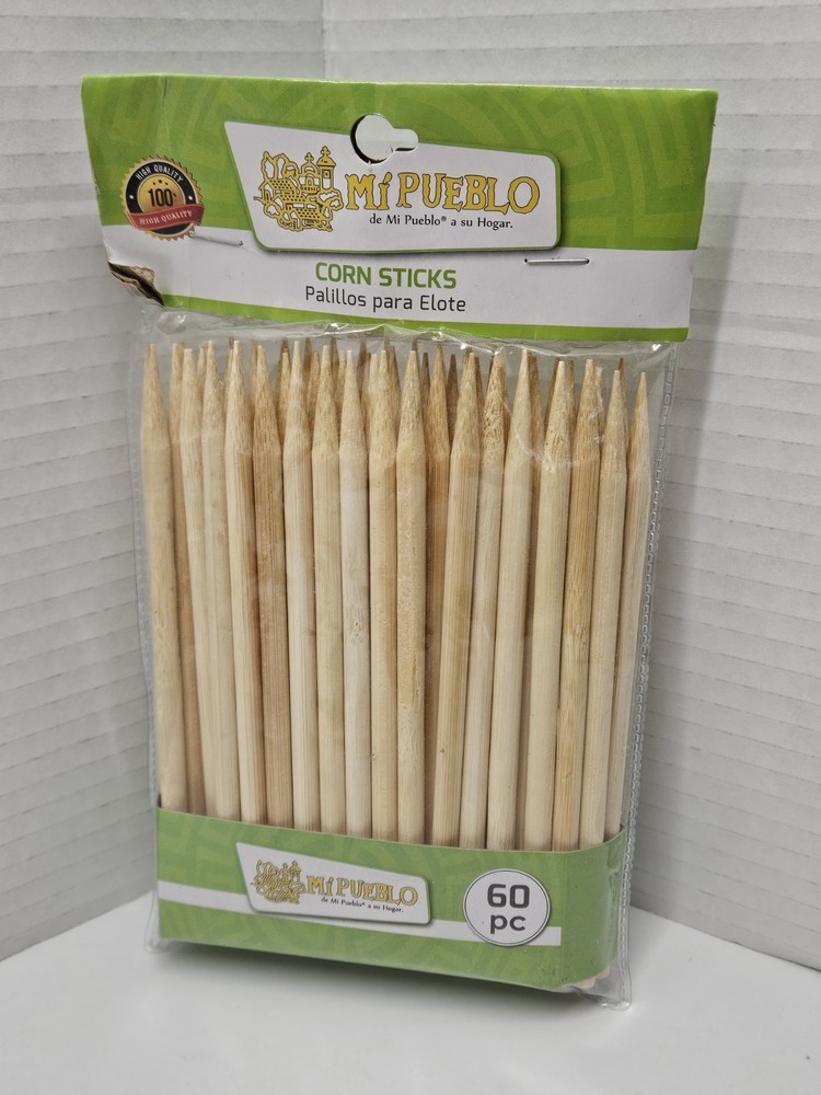 60 PC Bamboo Corn Sticks. Palillos Para Elote