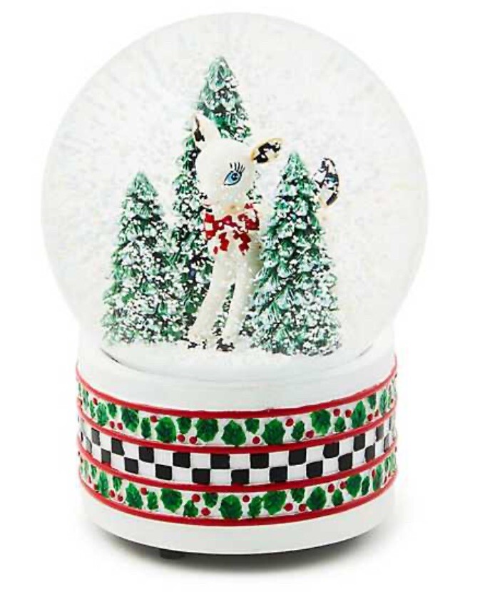 Mackenzie Childs Deary Deer Snow Globe