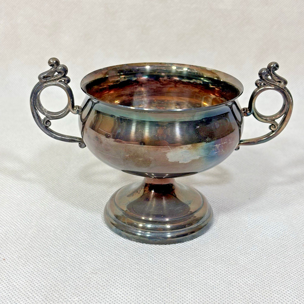 Vintage Silverplate Lot Handled Rectangular Tray Lidded Sugar Bowl Creamer Set
