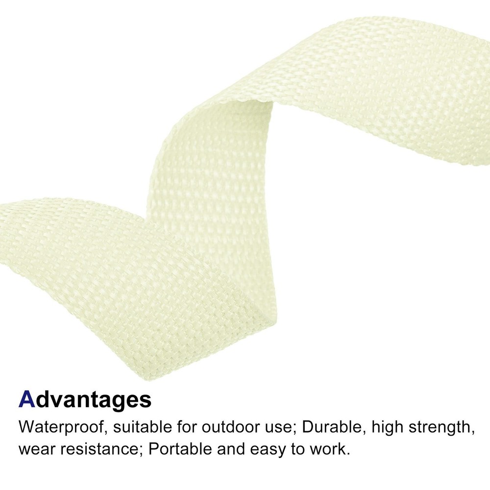 Lightweight Polypropylene Webbing Strap 1" 25 Yards Beige Strapping